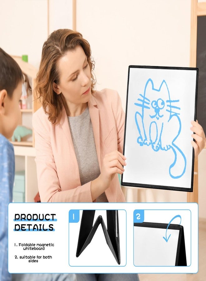 Jenlan Dry Erase Board for Kids - Double Sided Magnetic Whiteboard | Foldable Drawing Board for Classroom, Teachers, Home Use | Portable Doodle Board for Children Learning, Writing & Drawing - Image 5